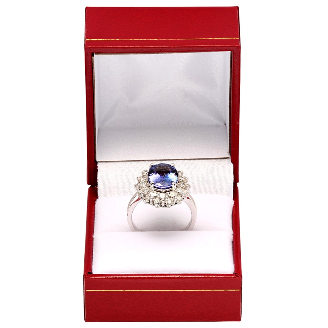 14k White Gold 3.29ct Tanzanite 1.61ct Diamond Ring - 3