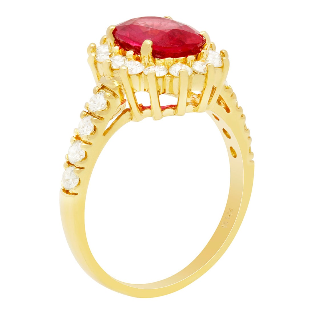 14k Yellow Gold 2.17ct Ruby 0.91ct Diamond Ring - 2