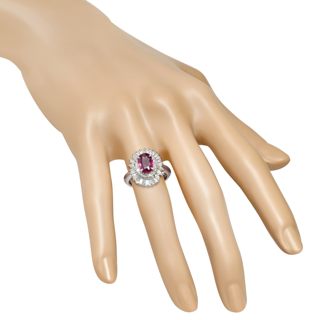 Platinum Setting with 2.01ct Ruby and 1.05ct Diamond Ladies Ring - 3