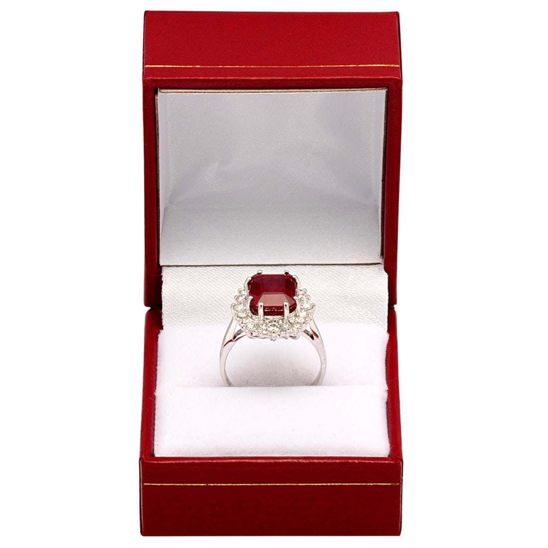 14k White Gold 6.14ct Ruby 0.75ct Diamond Ring - 3