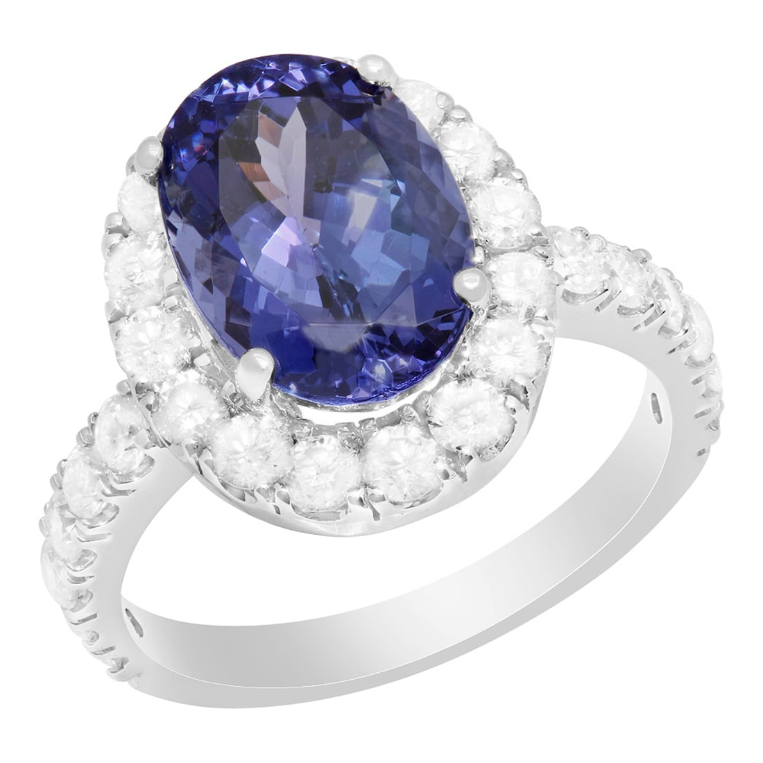 14k White Gold 4.95ct Tanzanite 1.45ct Diamond Ring: Retail: $10,890.00 ****** 14k White Gold 4.95ct Tanzanite 1.45ct Diamond Ring ****** Metal: 14K White Gold / Total Item Weight: 5.20 grams / Country Made: United States / / Main Stone: Tanzanite /