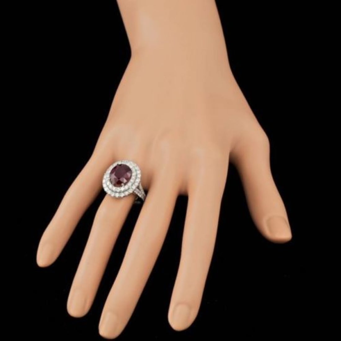14K White Gold 5.67ct Ruby and 2.12ct Diamond Ring - 3
