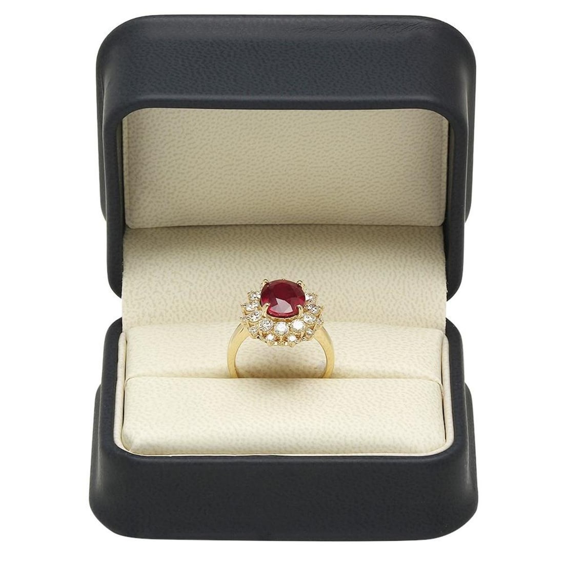 14K Yellow Gold 5.13ct Ruby and 1.50ct Diamond Ring - 4