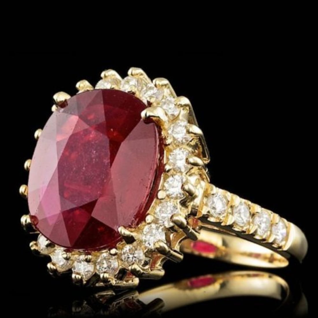 14K Yellow Gold 6.21ct Ruby and 0.88ct Diamond Ring - 2