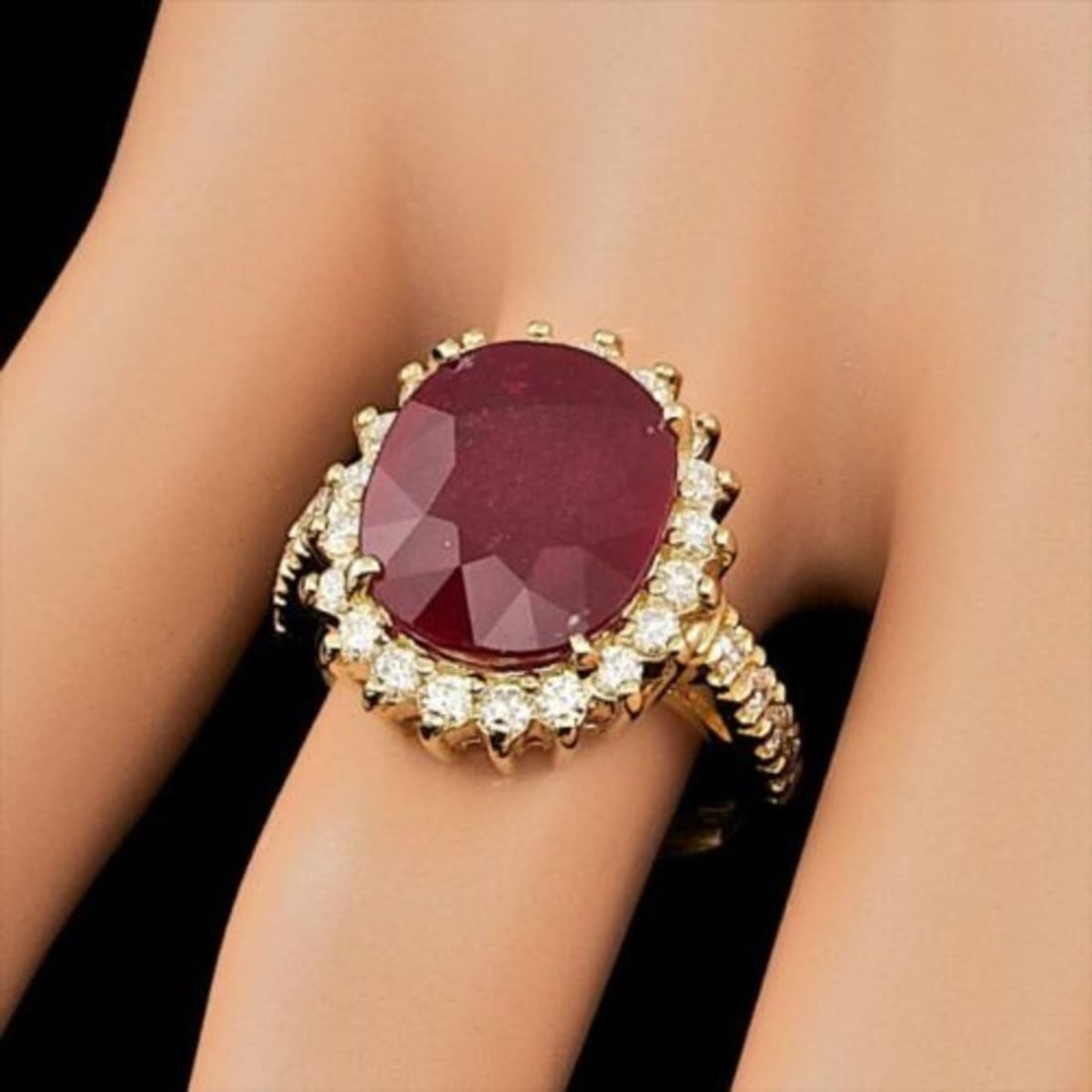 14K Yellow Gold 6.21ct Ruby and 0.88ct Diamond Ring - 3