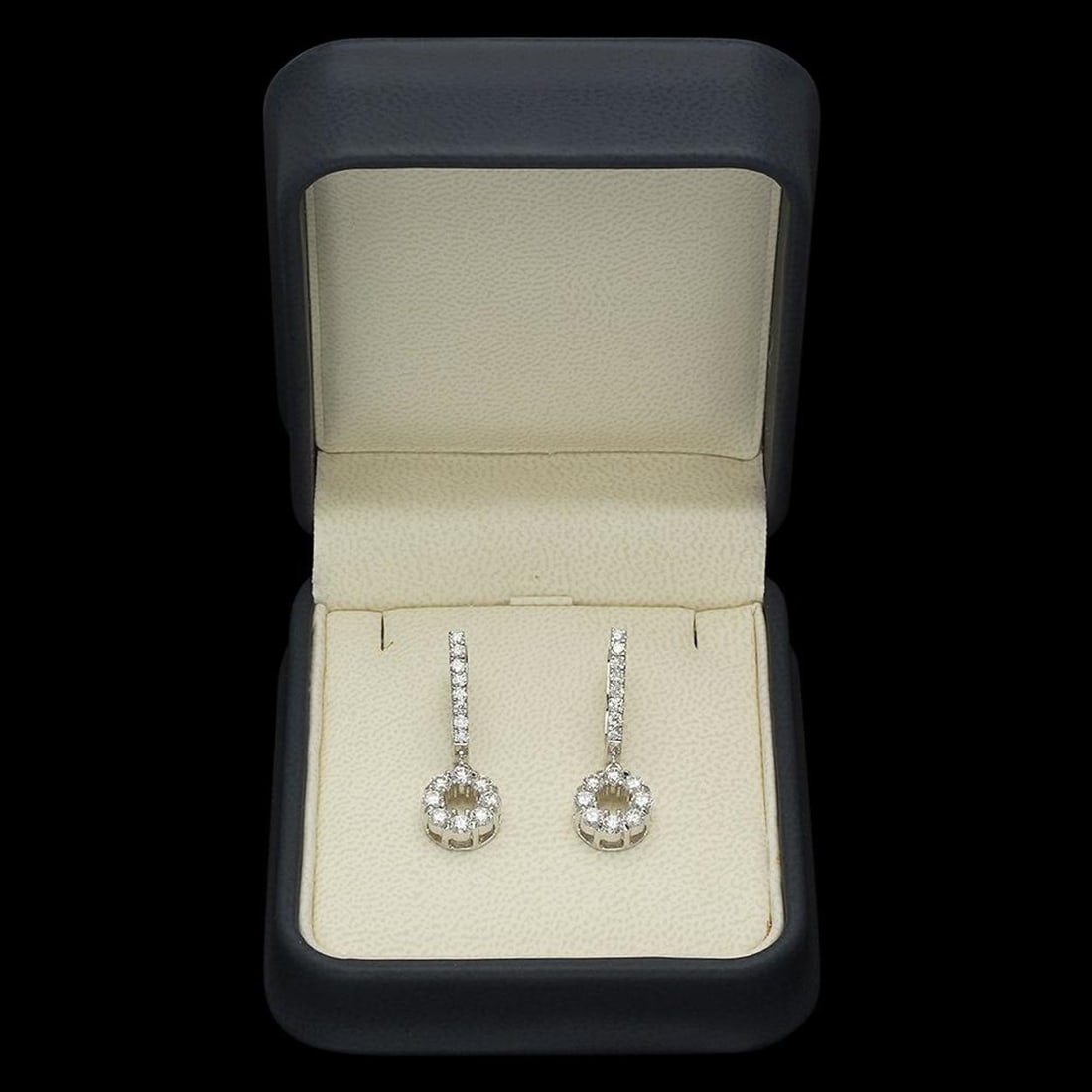 14K Gold 1.54ct Diamond Earrings - 2