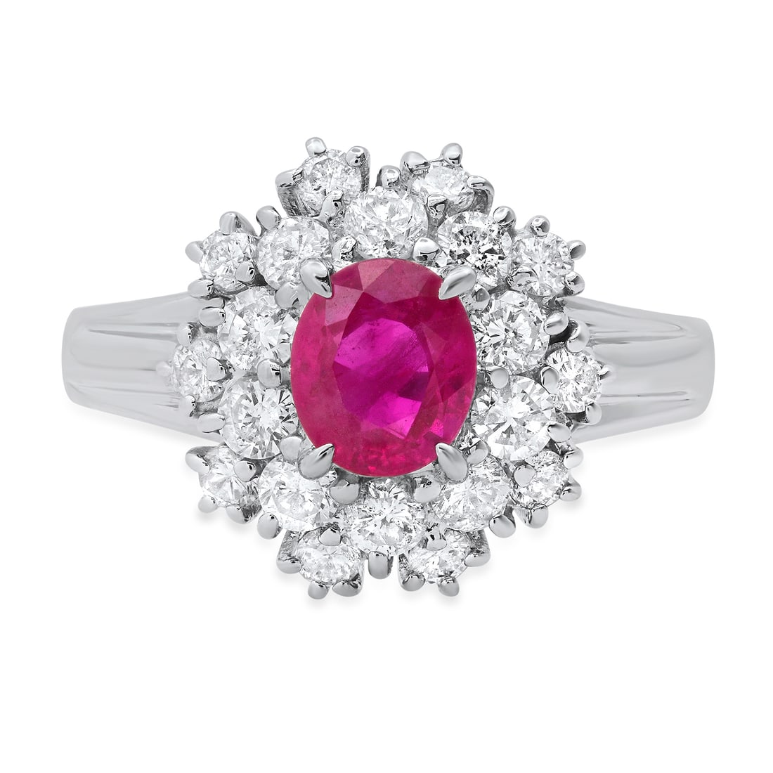 Platinum Setting with 1.01ct Ruby and 0.78ct Diamond Ladies Ring - 2