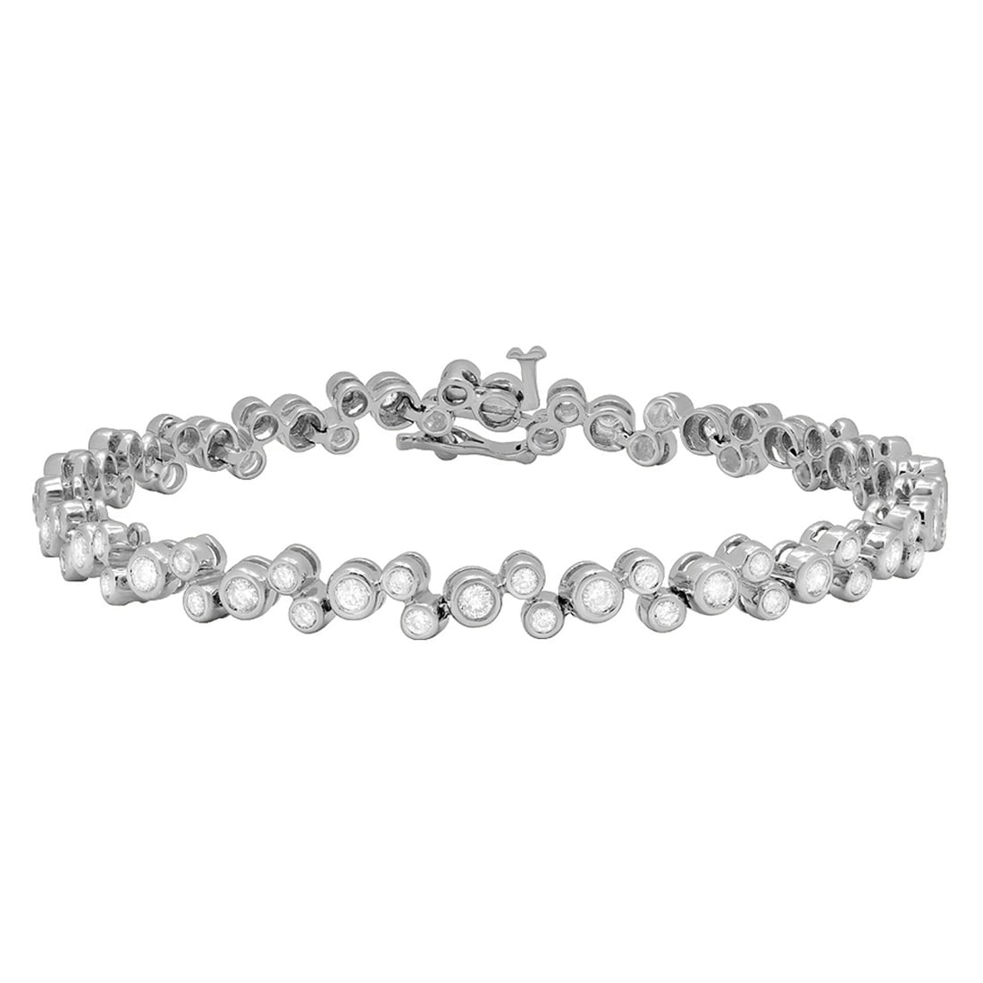 14k White Gold 3.42ct Diamond Bracelet: Retail: $11,000.00 ****** 14k White Gold 3.42ct Diamond Bracelet ****** Metal: 14K White Gold / Total Item Weight: 12.62 grams / Country Made: United States / / Main Stone: Diamond / Color: None / Car