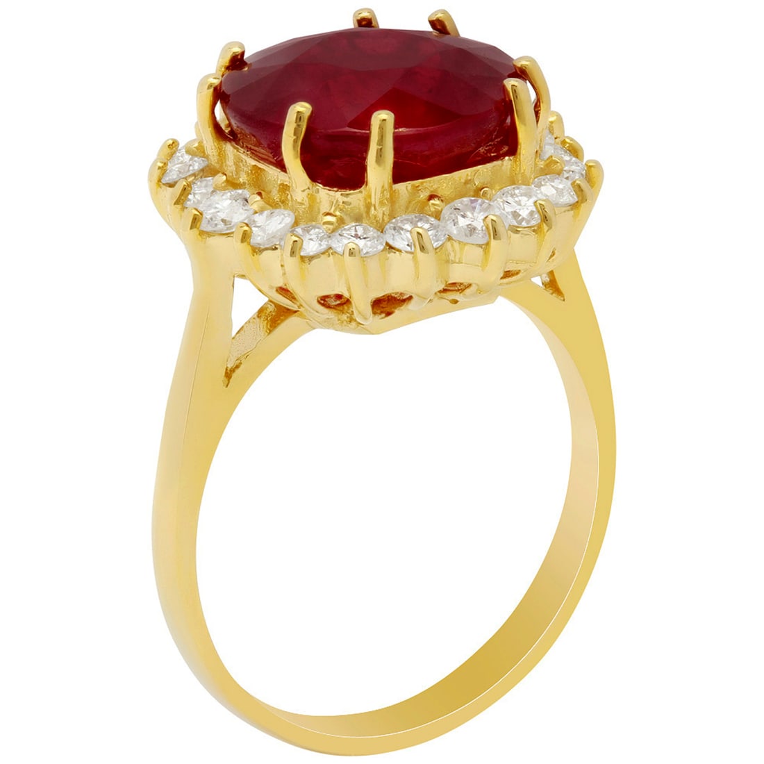 14k Yellow Gold 7.13ct Ruby 0.86ct Diamond Ring - 2