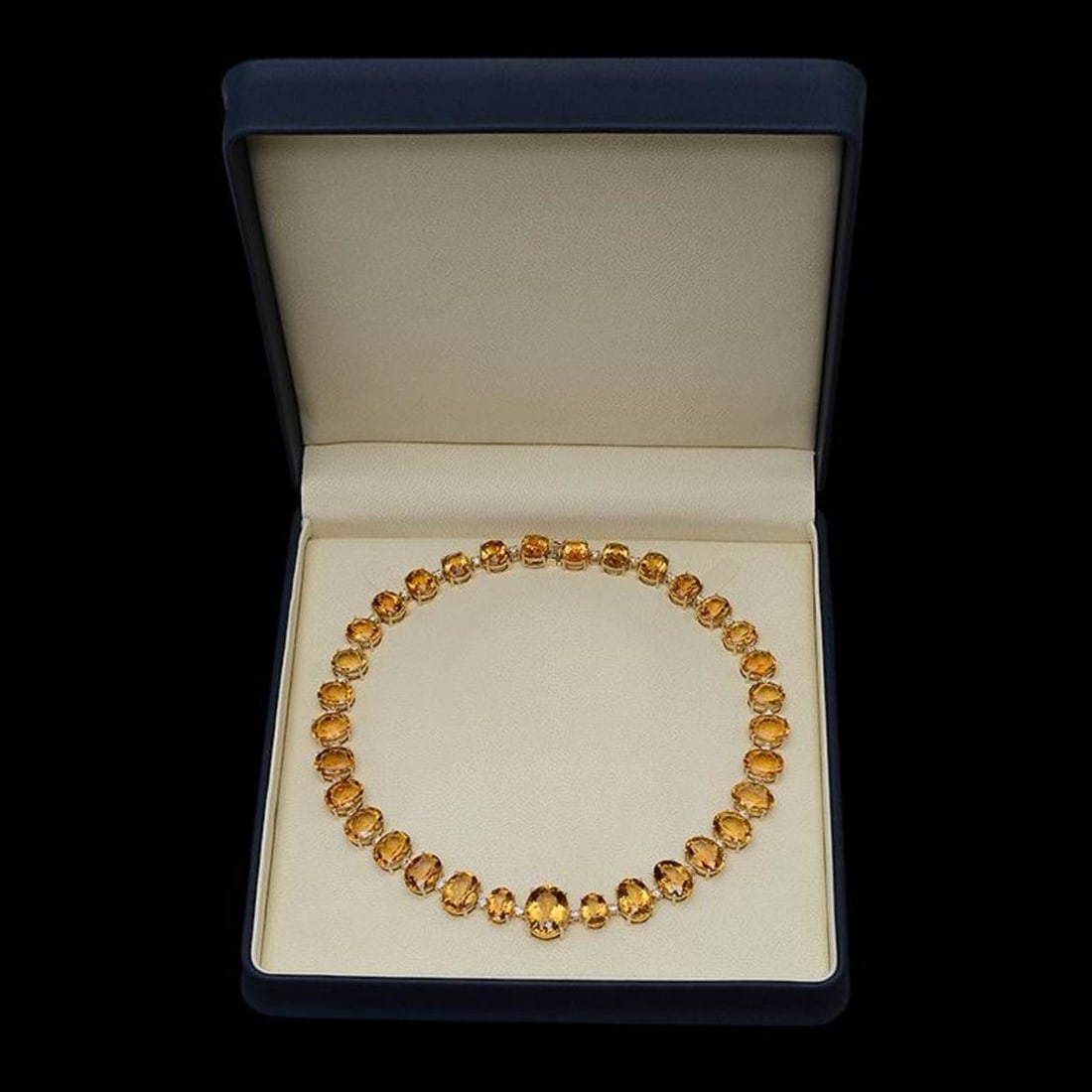 14K Gold 152.71ct Citrine & 4.07ct Diamond Necklace - 2