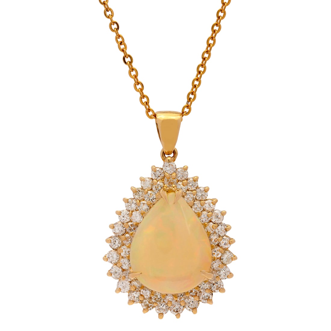 14k Yellow Gold 6.68ct Opal 1.91ct Diamond Pendant: Retail: $11,895.00 ****** 14k Yellow Gold 6.68ct Opal 1.91ct Diamond Pendant ****** Metal: 14K Yellow Gold / Total Item Weight: 7.20 grams / Country Made: United States / / Main Stone: Opal / Color: P