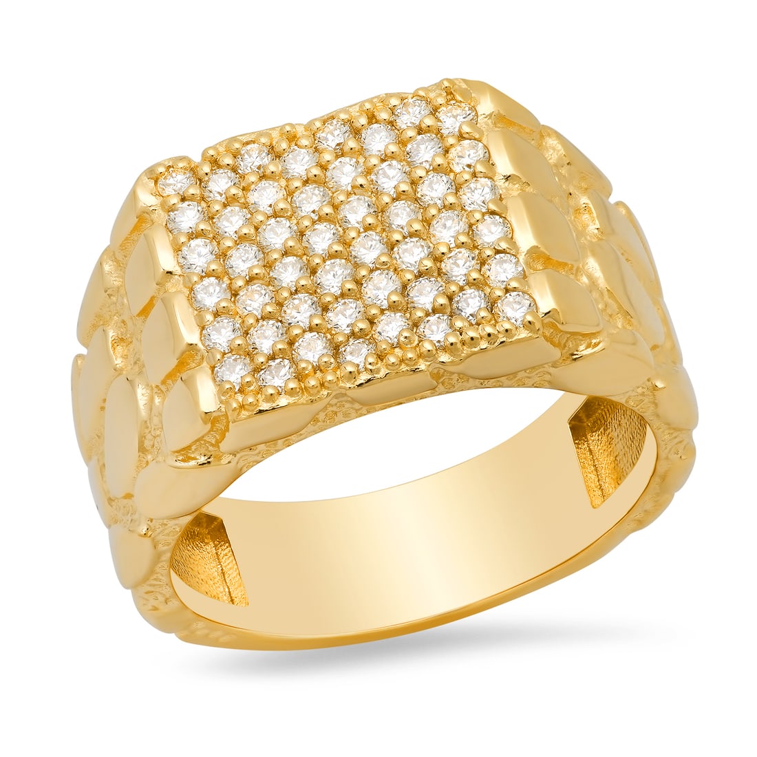 14K Yellow Gold and 0.83ct Diamond Mens Ring (1 of 6)