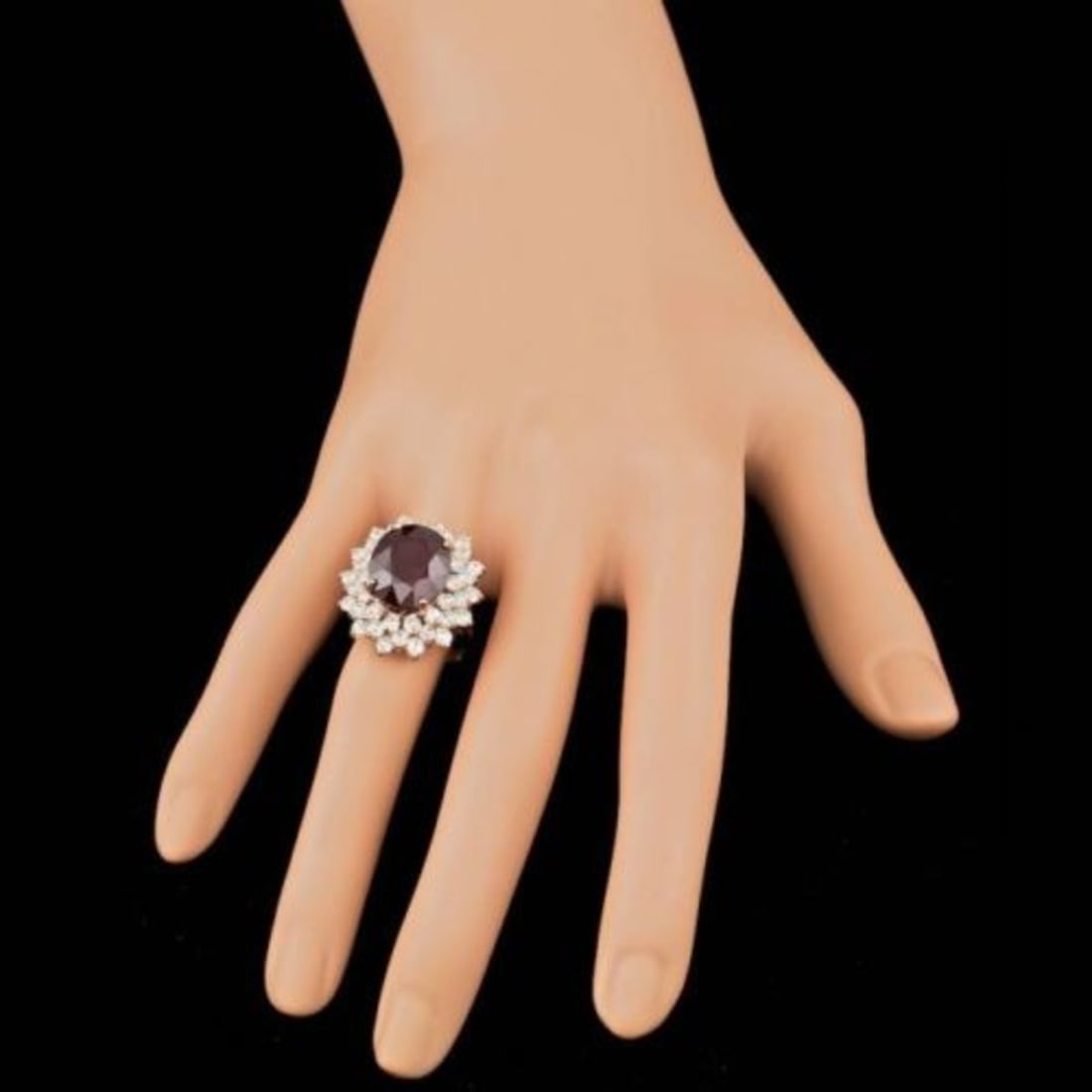 14K Rose Gold 13.13ct Ruby and 3.23ct Diamond Ring - 3