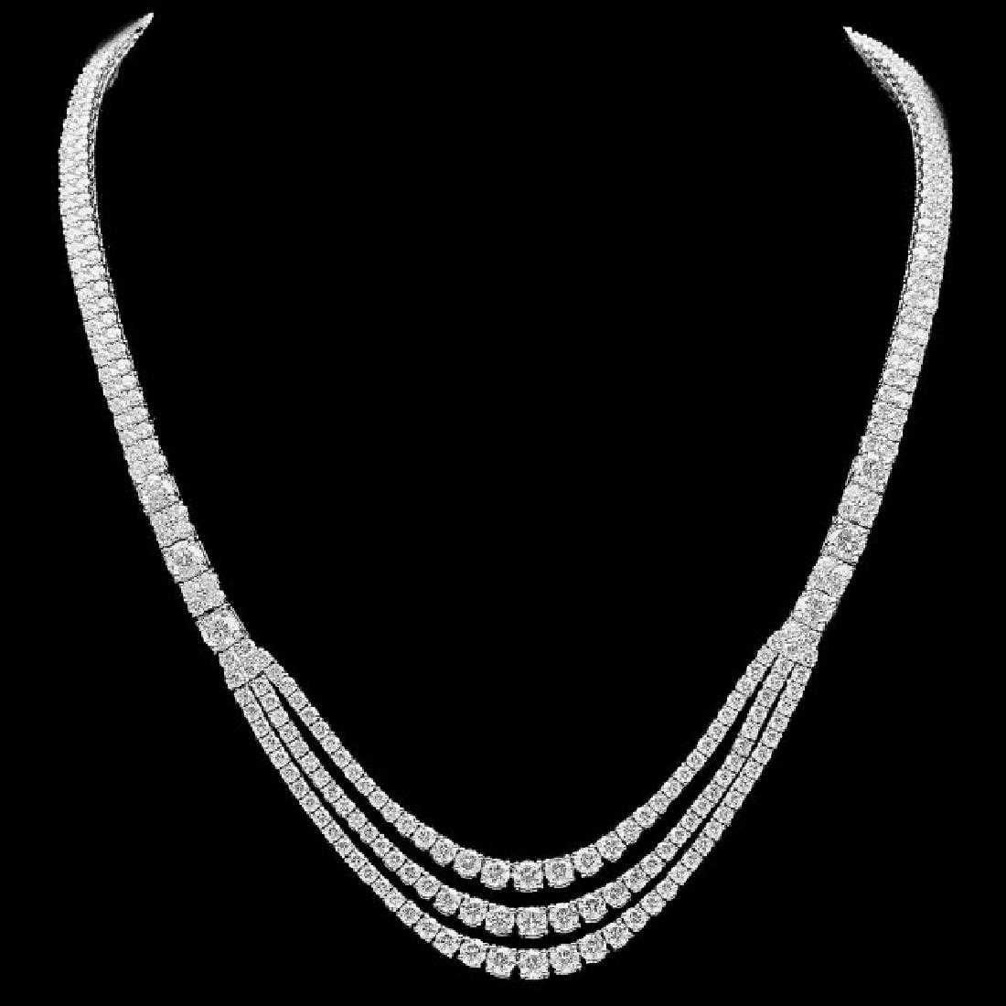 18K White Gold and 23.0ct Diamond Necklace: Retail: $62,750.00 ****** 18K White Gold and 23.0ct Diamond Necklace ****** Metal: 18K White Gold / Total Item Weight: 40.9 Grams / Country Made: United States / / Main Stone: Diamond / Carat Total