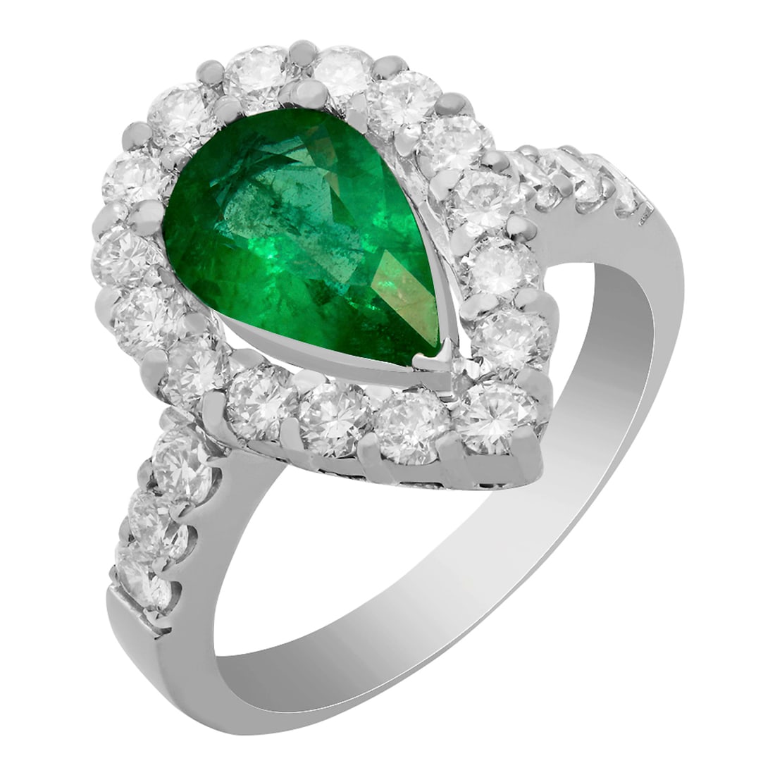 14k White Gold 1.35ct Emerald 1.22ct Diamond Ring: Retail: $7,160.00 ****** 14k White Gold 1.35ct Emerald 1.22ct Diamond Ring ****** Metal: 14K White Gold / Total Item Weight: 5.80 grams / Country Made: United States / / Main Stone: Emerald / Color: