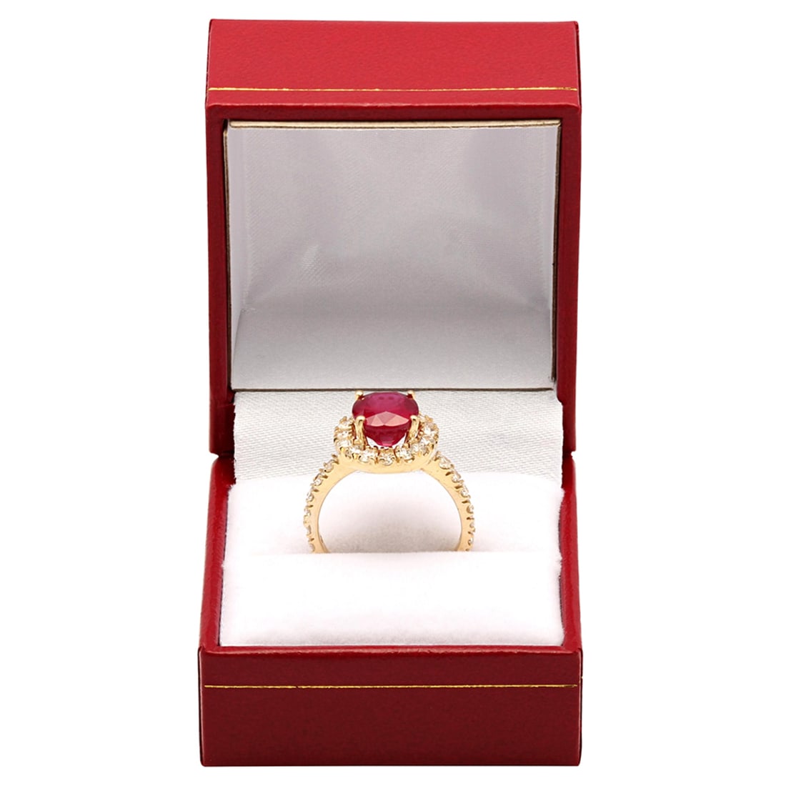 14k Yellow Gold 4.48ct Ruby 1.26ct Diamond Ring - 3