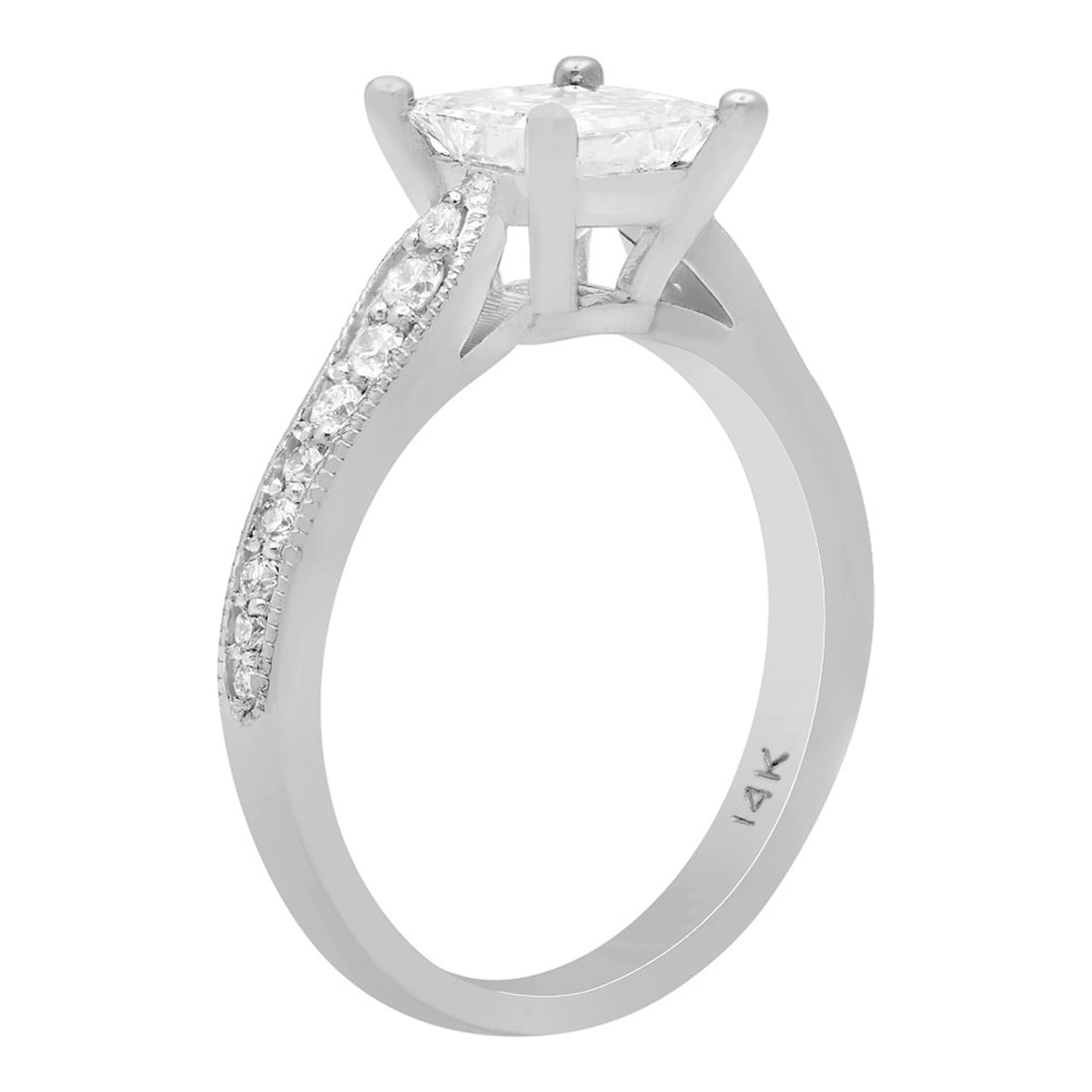 14k White Gold 1.27ct & 0.32ct Diamond Ring - 2