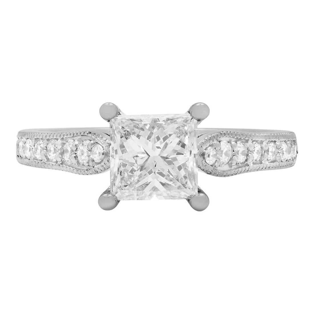14k White Gold 1.27ct & 0.32ct Diamond Ring - 3