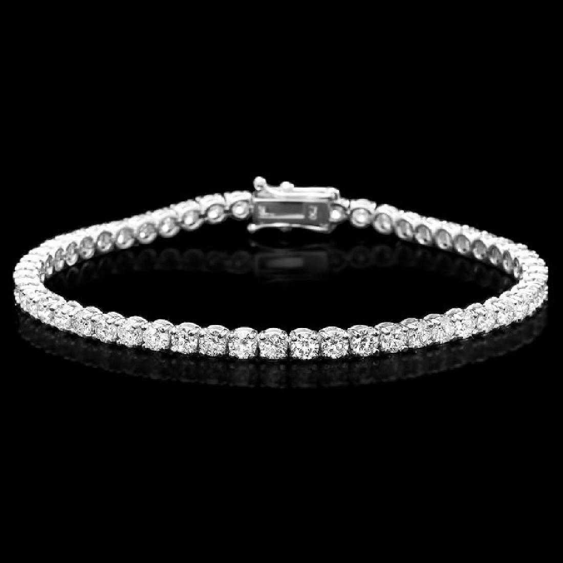 14K White Gold and 6.36ct Diamond Bracelet: Retail: $22,442.00 ****** 14K White Gold and 6.36ct Diamond Bracelet ****** Metal: 14K White Gold / Total Item Weight: 10.6 Grams / Country Made: United States / / Main Stone: Diamond / Carat Total