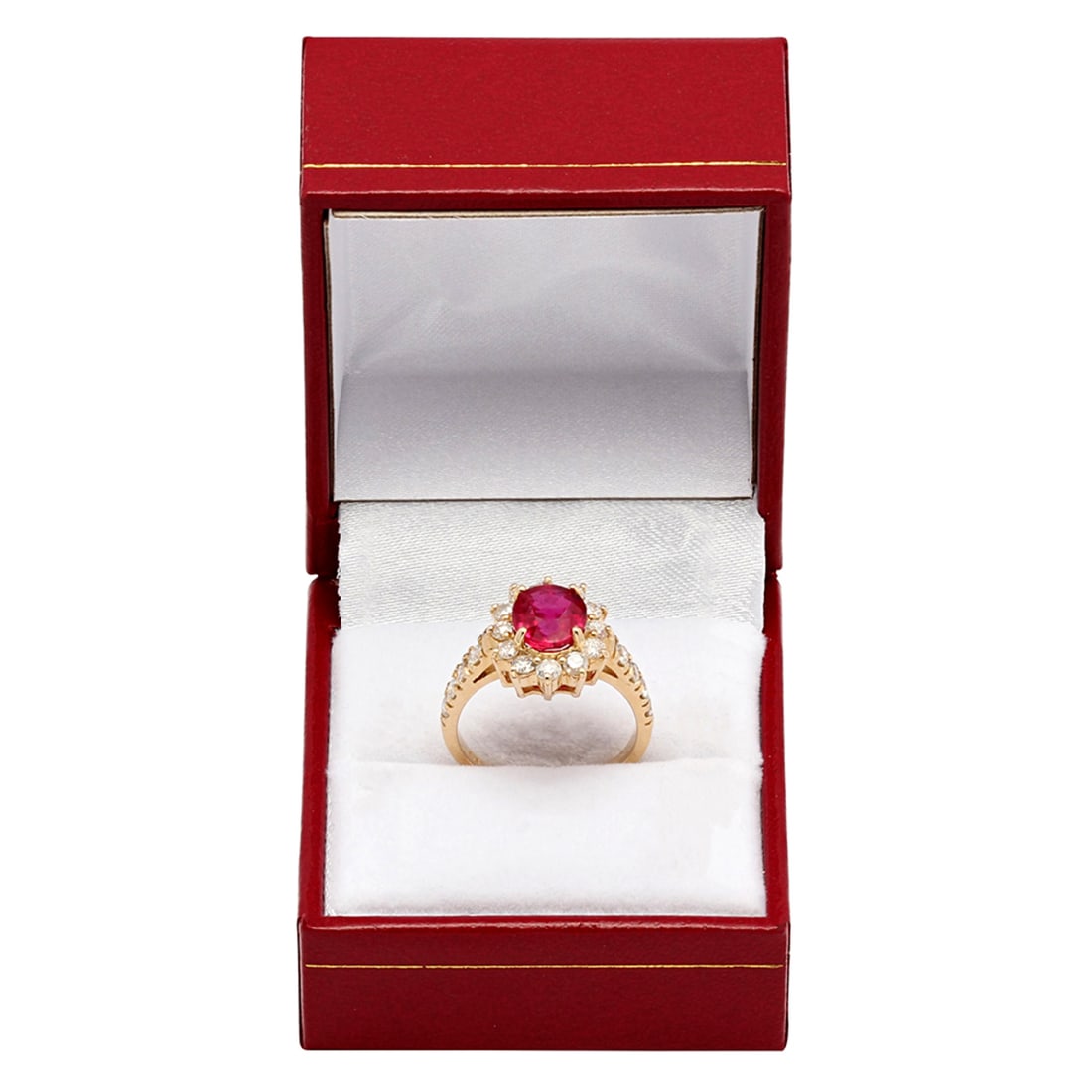 14k Yellow Gold 2.41ct Ruby 1.13ct Diamond Ring - 3