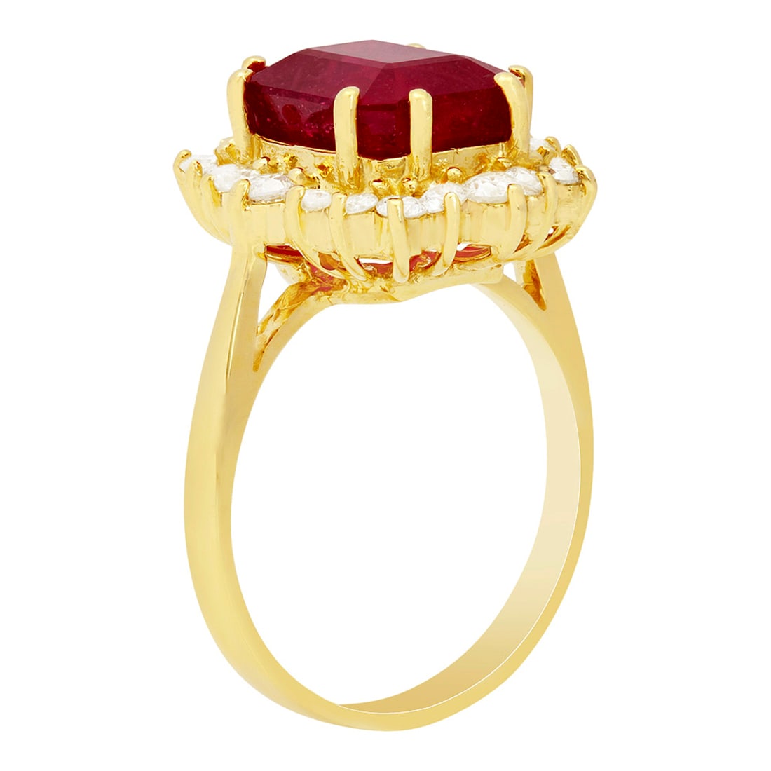 14k Yellow Gold 5.63ct Ruby 0.81ct Diamond Ring - 2
