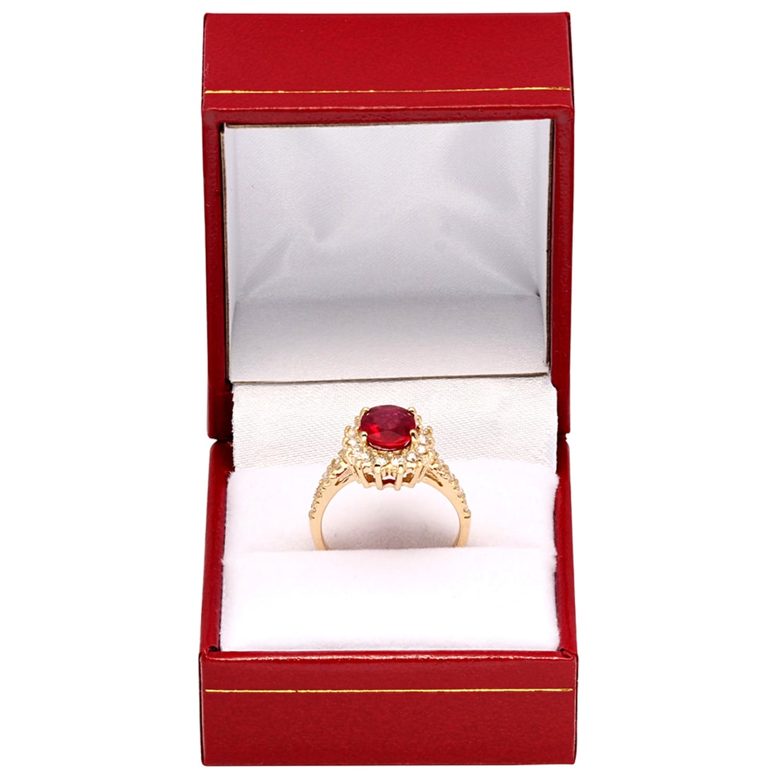 14k Yellow Gold 2.23ct Ruby 0.75ct Diamond Ring - 3