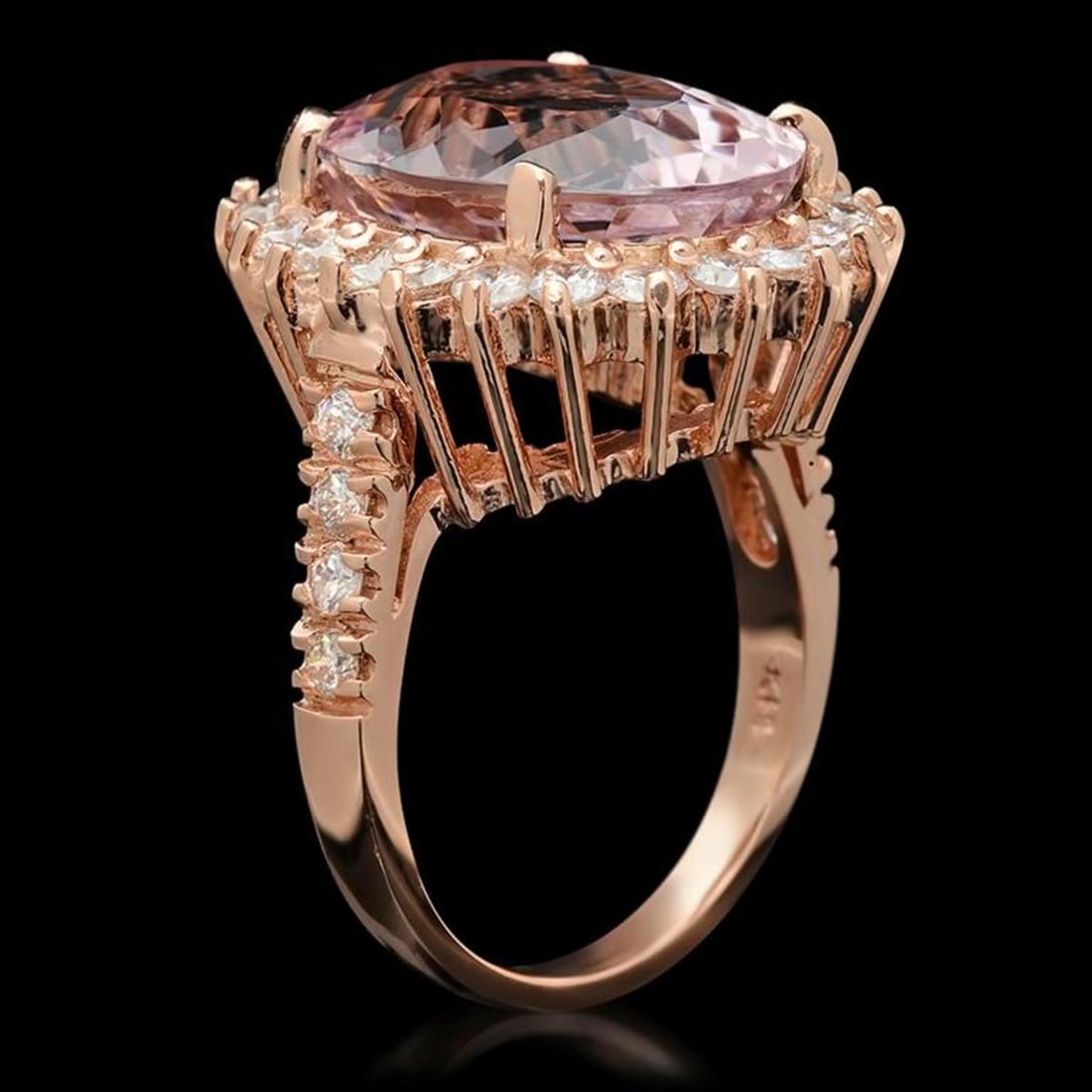 14K Rose Gold 9.58ct Kunzite and 1.52ct Diamond Ring - 2