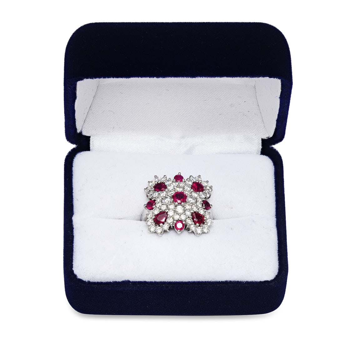 Platinum Setting with 2.23ct Ruby and 2.23ct Diamond Ladies Ring - 4