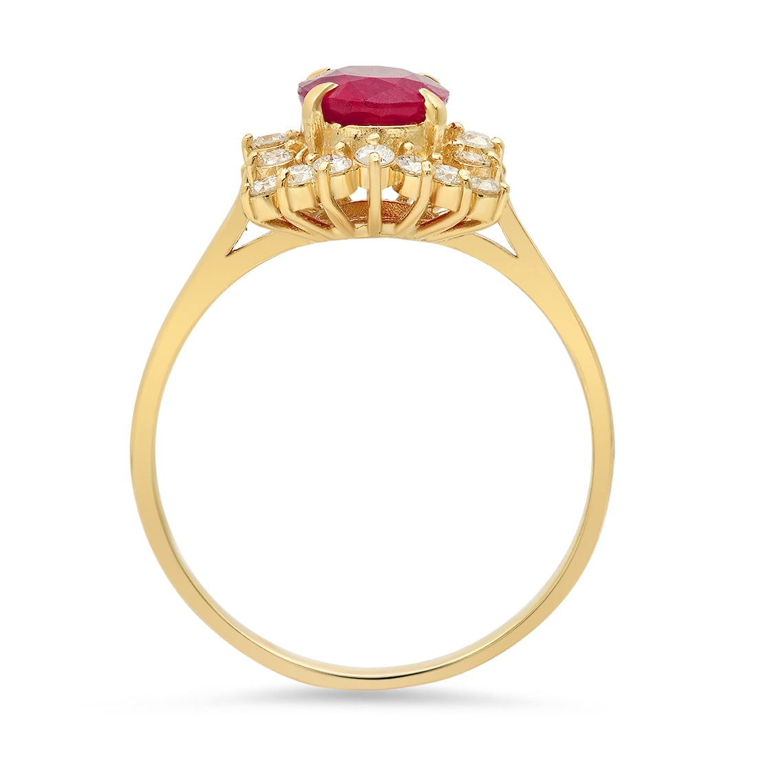 14K Yellow Gold 2.50ct Ruby and 0.90ct Diamond Ring - 2