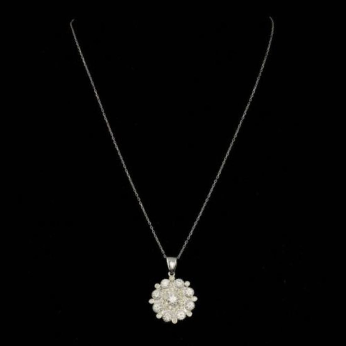 14K Gold 2.07ct Diamond Pendant - 2