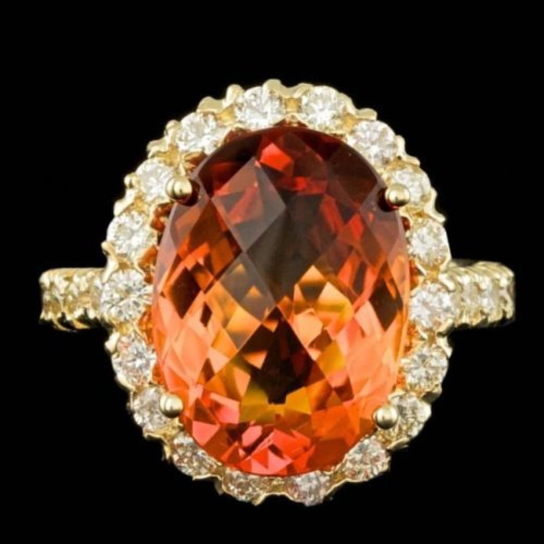 14K Yellow Gold 7.24ct Citrine and 1.32ct Diamond Ring (1 of 5)