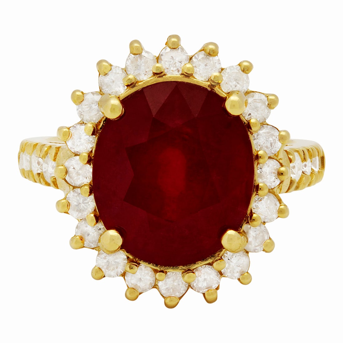 14k Yellow Gold 7.93ct Ruby 1.08ct Diamond Ring - 3