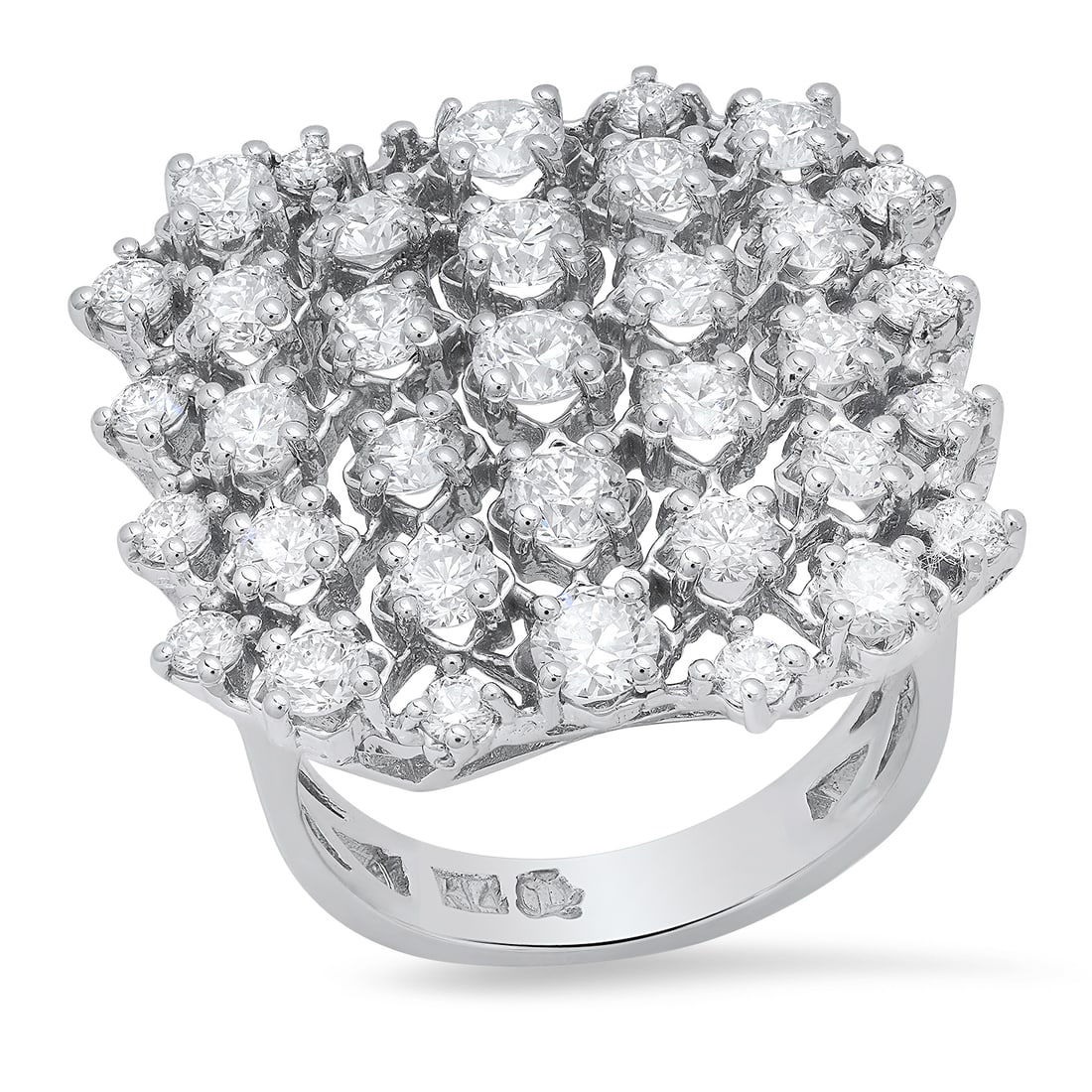 14K White Gold Setting with 3.35ct Diamond Ring: Retail: $19,132.00 ****** 14K White Gold Setting with 3.35ct Diamond Ring ****** Size: 7(we offer free resizing to winning bidders) / Metal: 14K White Gold / Total Item Weight: 8.7 Grams / Country Mad