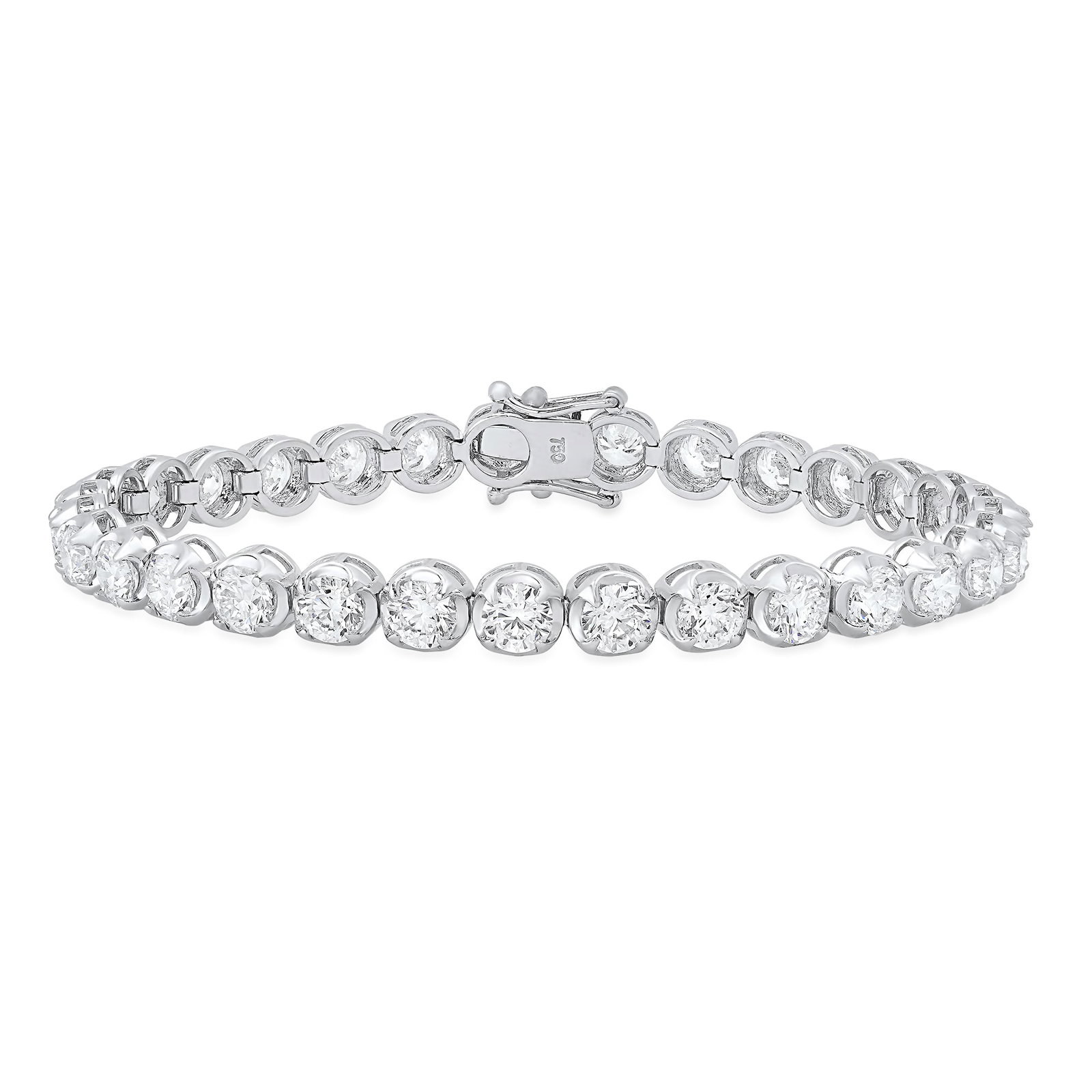 18K White Gold Ladies Bracelet with 9.55ct tw Diamonds: Retail: $53,580.00 ****** 18K White Gold Ladies Bracelet with 9.55ct tw Diamonds ****** Size: 7 / Metal: 18K White Gold / Total Item Weight: 13 Grams / Country Made: United States / / Main Stone: Diam