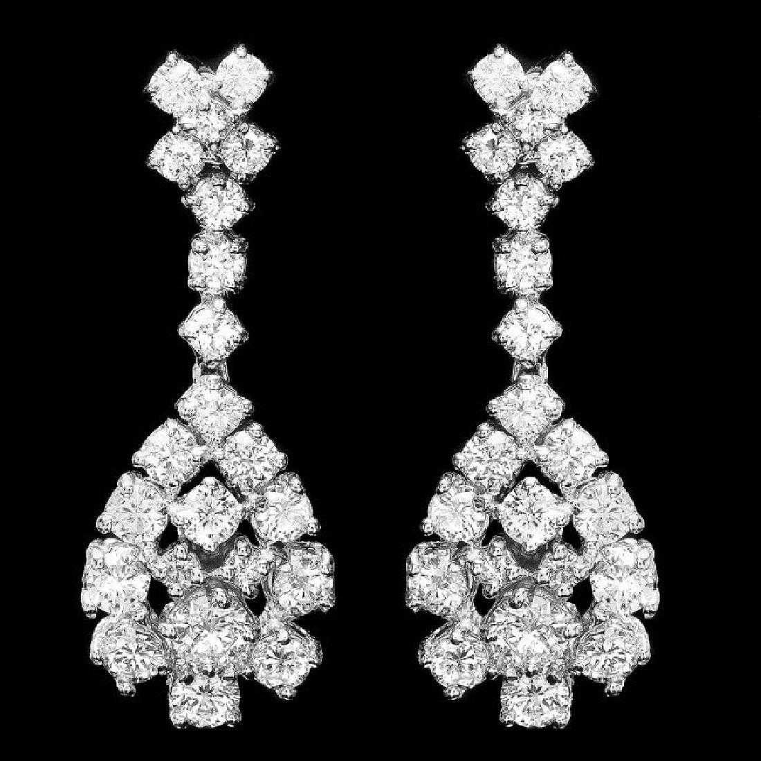14K White Gold and 2.92ct Diamond Earrings: Retail: $10,217.00 ****** 14K White Gold and 2.92ct Diamond Earrings ****** Metal: 14K White Gold / Total Item Weight: 5.4 Grams / Country Made: United States / / Main Stone: Diamond / Carat Total