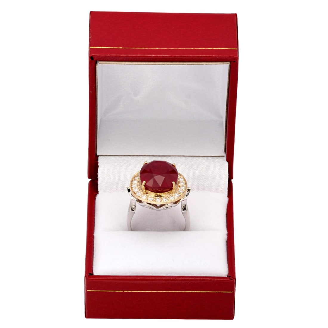 14k Yellow Gold 14.92ct Ruby 0.87ct Diamond Ring - 5