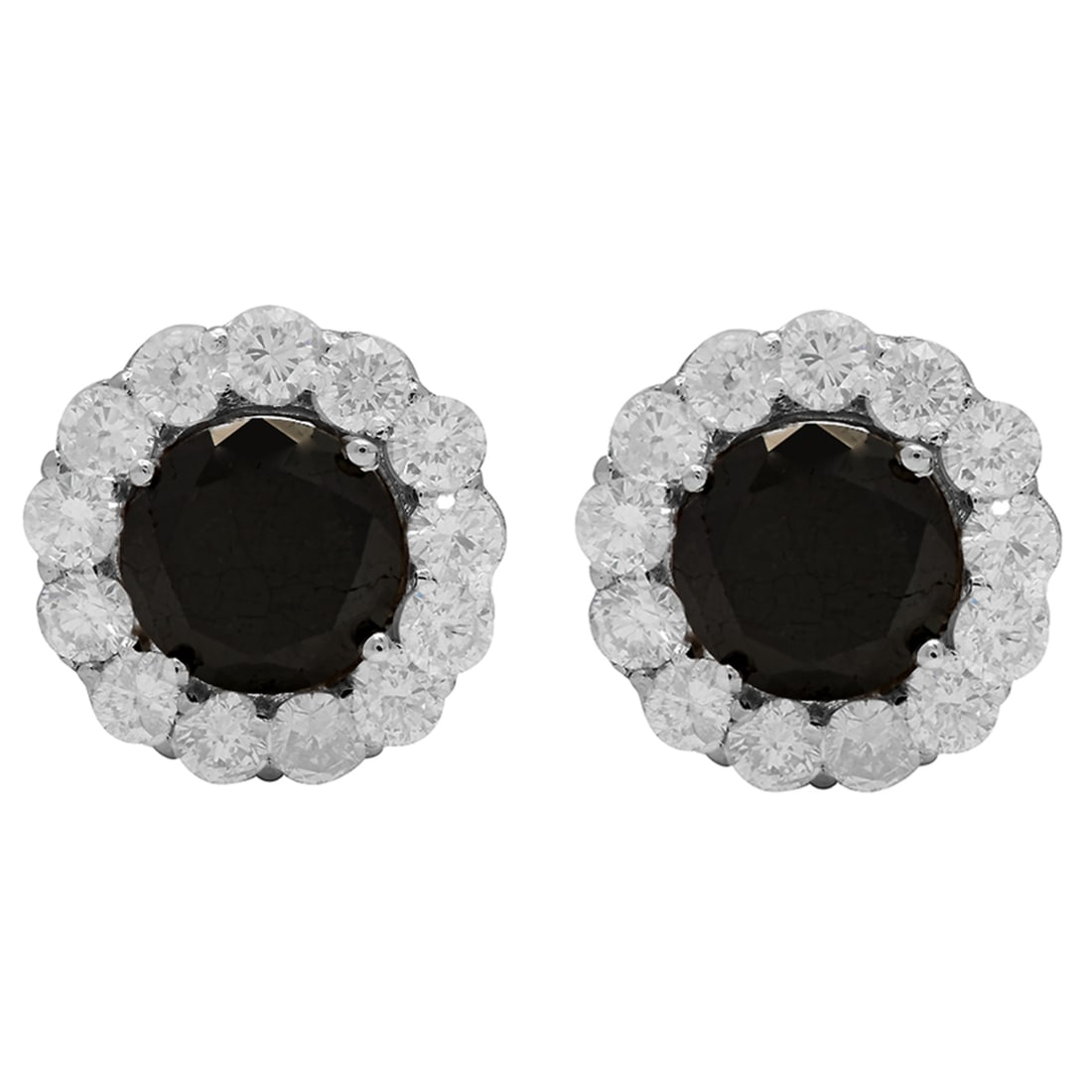 14k White Gold 2.65ct & 1.78ct Diamond Earrings (1 of 4)