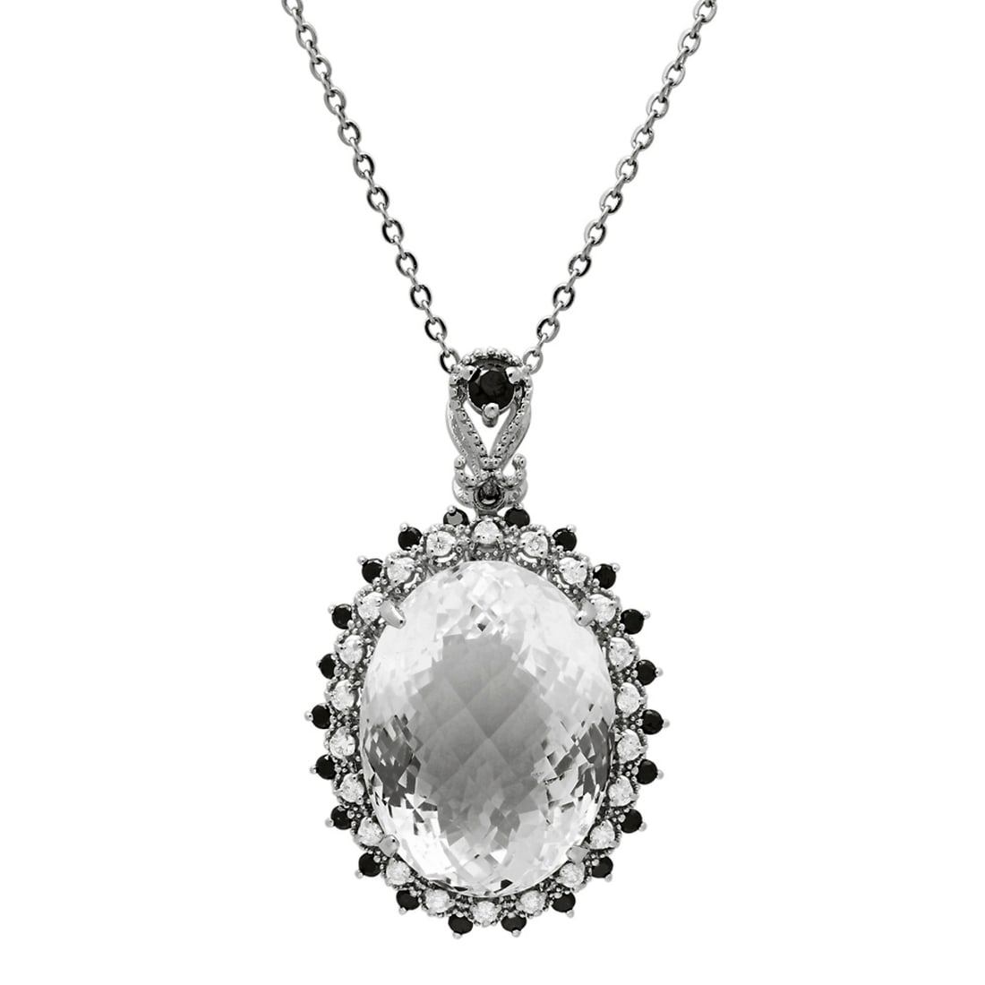 14k White Gold 37.06ct Aquamarine 0.60ct & 0.73ct Diamond Pendant (1 of 4)