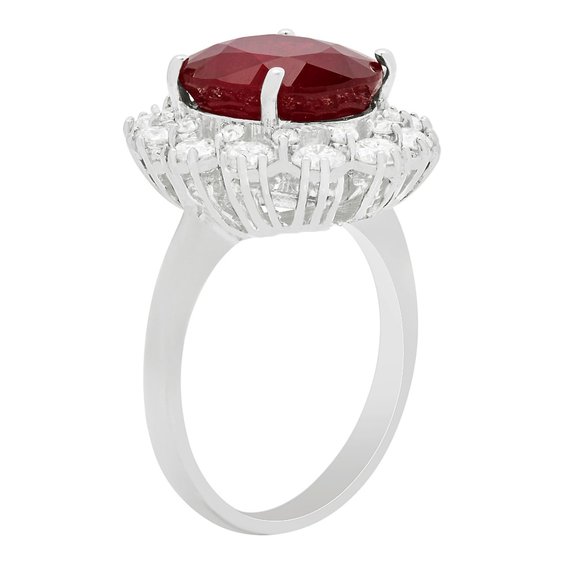 14k White Gold 6.15ct Ruby 1.44ct Diamond Ring - 2