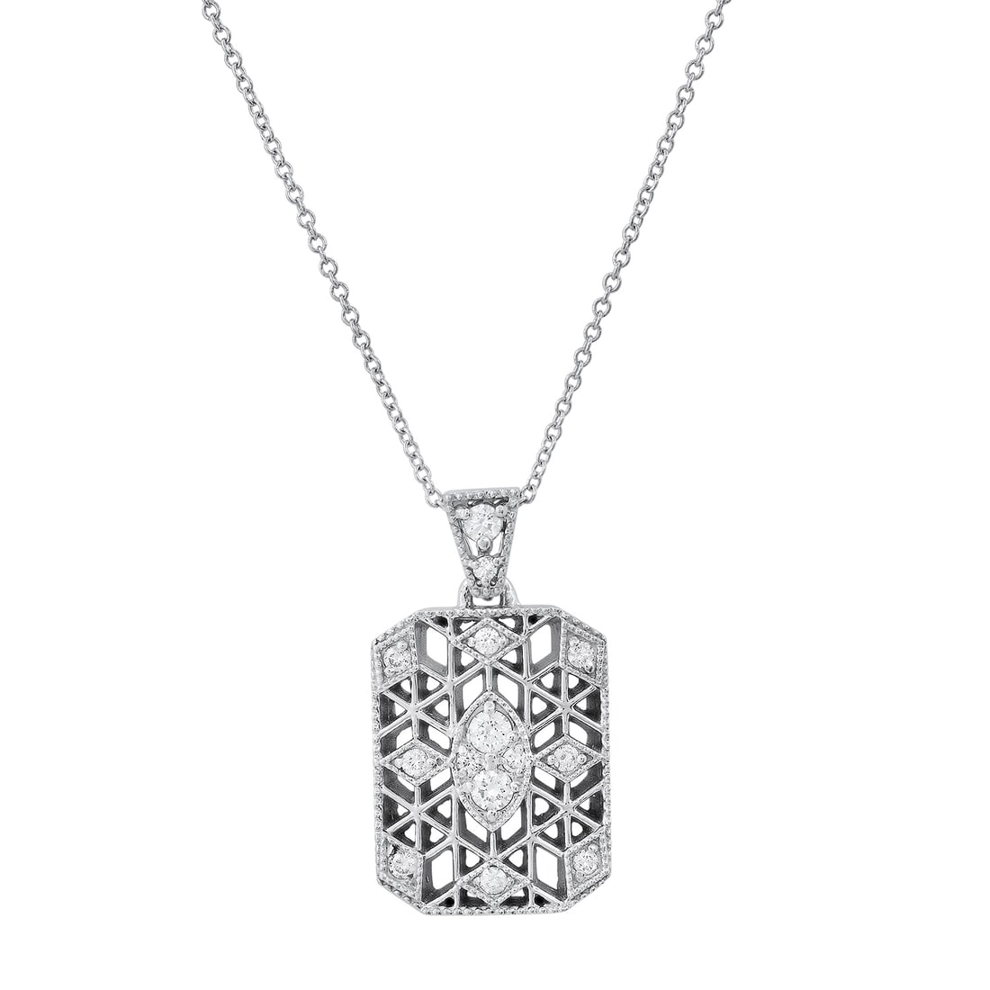 14K White Gold Setting with 0.40ct Diamond Pendant: Retail: $4,815.00 ****** 14K White Gold Setting with 0.40ct Diamond Pendant ****** Size: 18 Chain / Metal: 14K White Gold / Total Item Weight: 5.9 Grams / Country Made: United States / / Main Stone: D