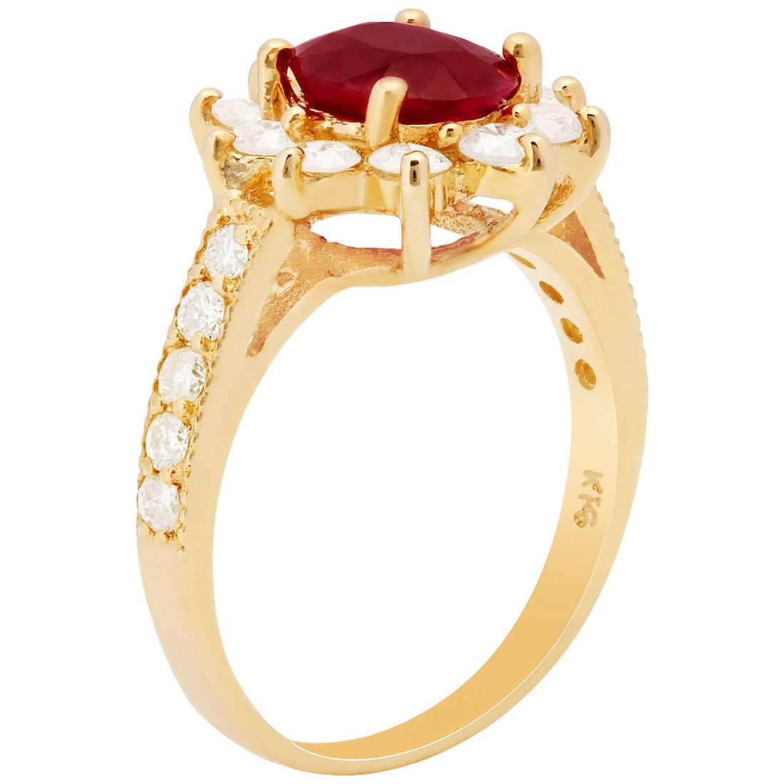 14k Yellow Gold 1.61ct Ruby 1.00ct Diamond Ring - 2