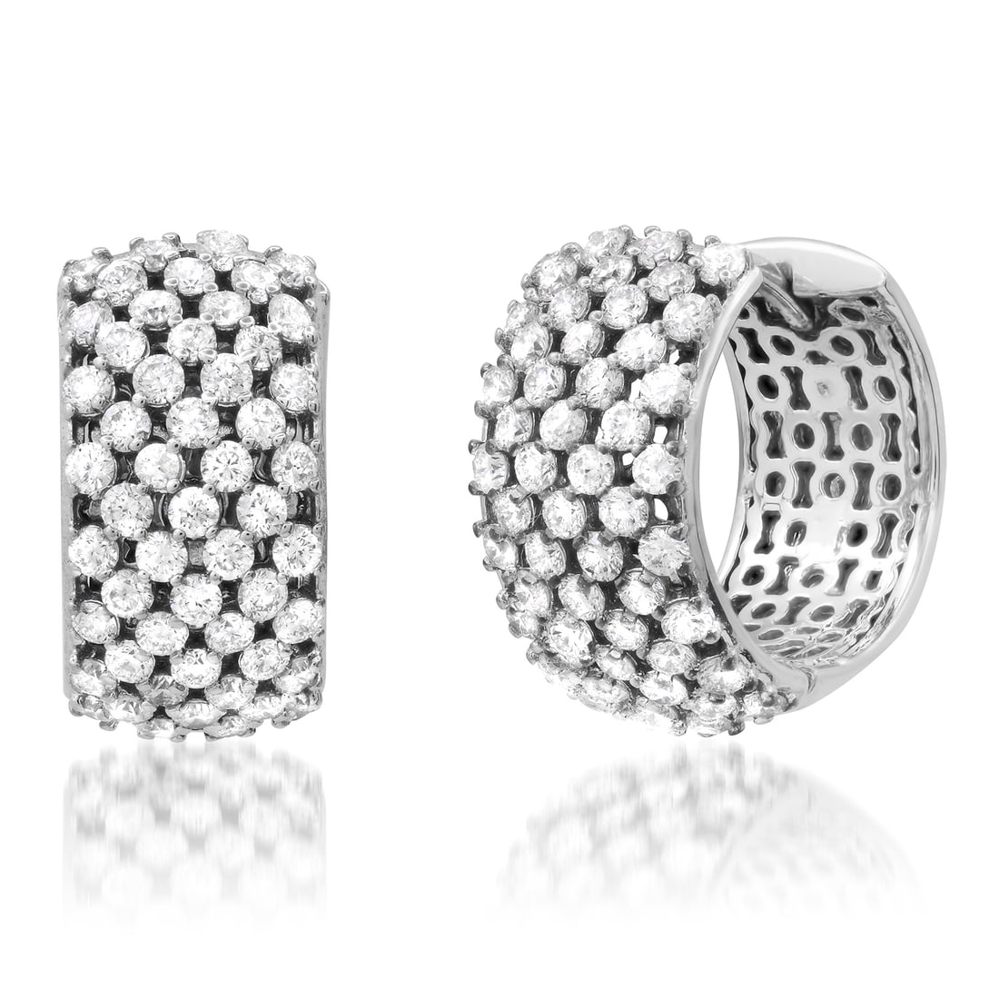 14K White Gold Setting with 1.87ct Diamond Earrings: Retail: $11,900.00 ****** 14K White Gold Setting with 1.87ct Diamond Earrings ****** Size: 5/8 diameter / Metal: 14K White Gold / Total Item Weight: 6.9 Grams / Country Made: United States / / Main