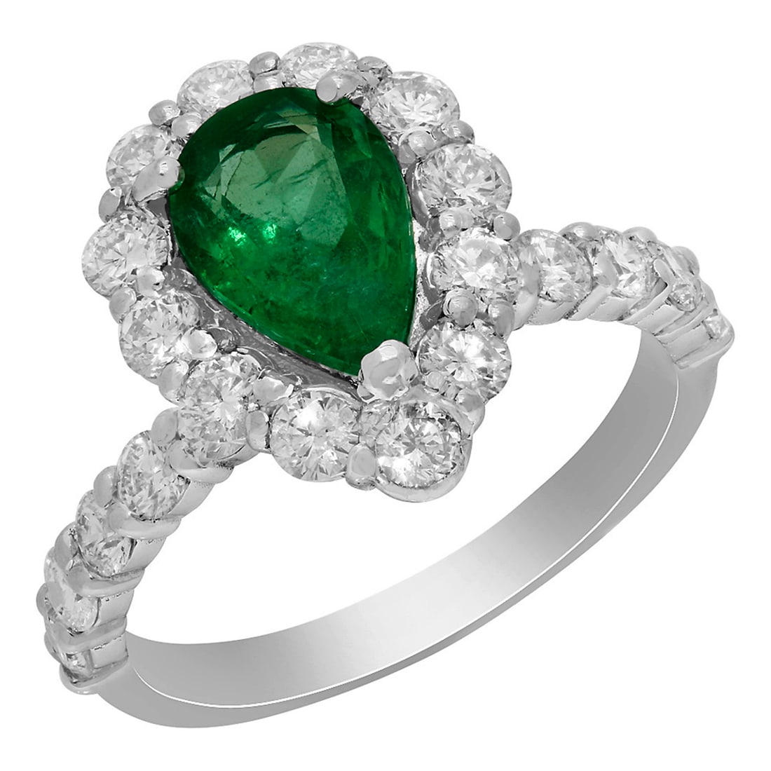 14k White Gold 1.59ct Emerald 1.49ct Diamond Ring: Retail: $7,795.00 ****** 14k White Gold 1.59ct Emerald 1.49ct Diamond Ring ****** Metal: 14K White Gold / Total Item Weight: 4.60 grams / Country Made: United States / / Main Stone: Emerald / Color: M