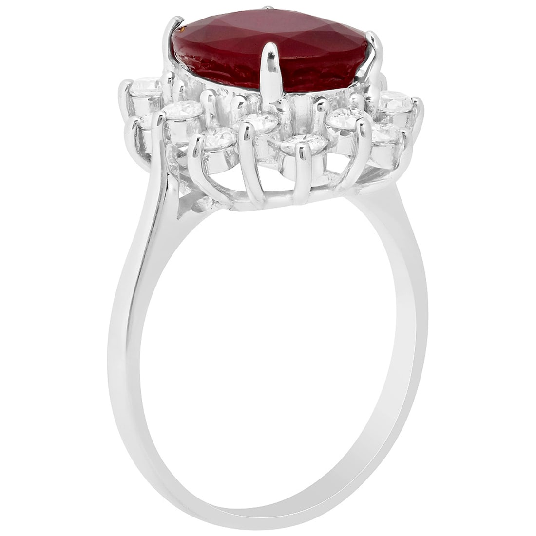 14k White Gold 4.74ct Ruby 0.84ct Diamond Ring - 2