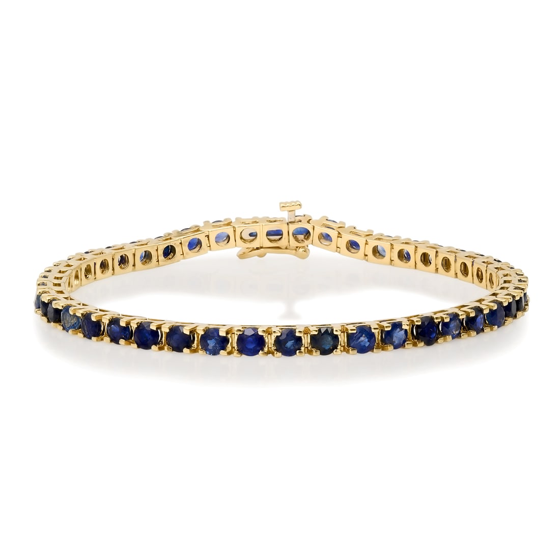 14K Yellow Gold Setting with 7.0ct Sapphire Ladies Bracelet: Retail: $4,790.00 ****** 14K Yellow Gold Setting with 7.0ct Sapphire Ladies Bracelet ****** Size: 7 / Metal: 14K Yellow Gold / Total Item Weight: 12.2 Grams / Country Made: United States / / Main
