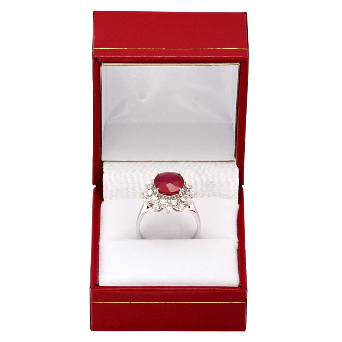 14k White Gold 5.14ct Ruby 0.64ct Diamond Ring - 3