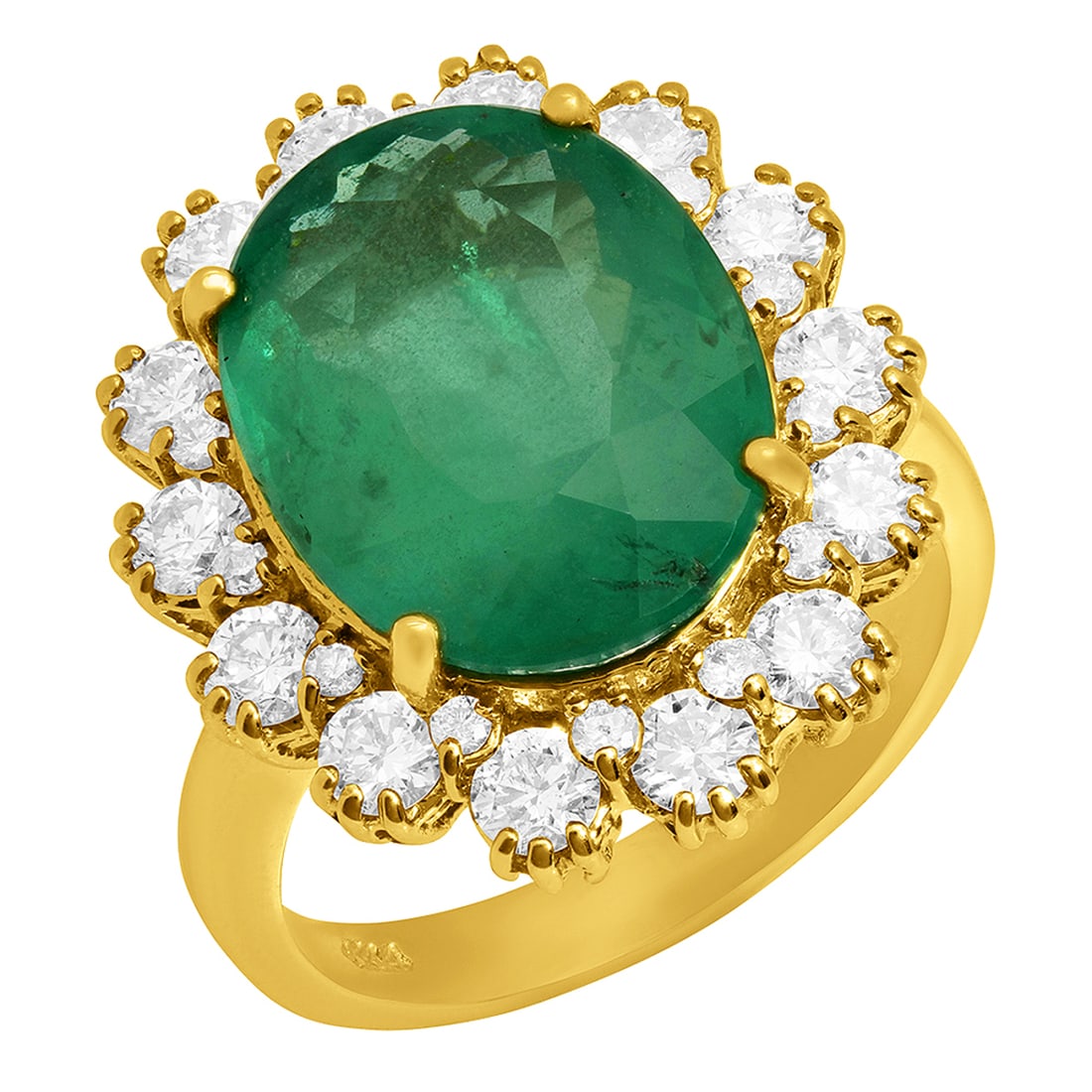 14k Yellow Gold 6.84ct Emerald 1.43ct Diamond Ring: Retail: $12,780.00 ****** 14k Yellow Gold 6.84ct Emerald 1.43ct Diamond Ring ****** Metal: 14K Yellow Gold / Total Item Weight: 7.00 grams / Country Made: United States / / Main Stone: Emerald / Color