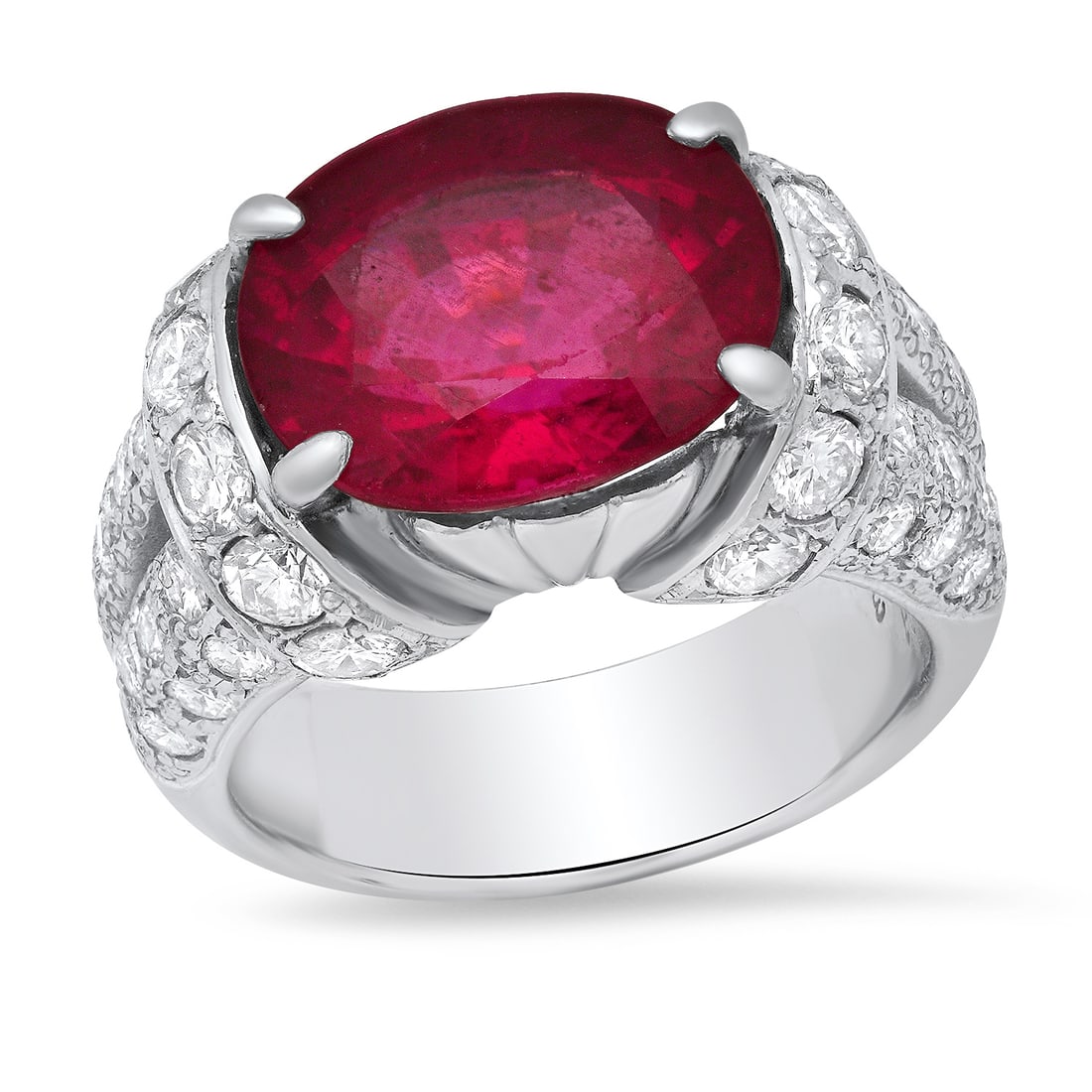 Platinum Setting with 6.01ct Tourmaline and 1.4 ct Diamond Ladies Ring (1 of 5)