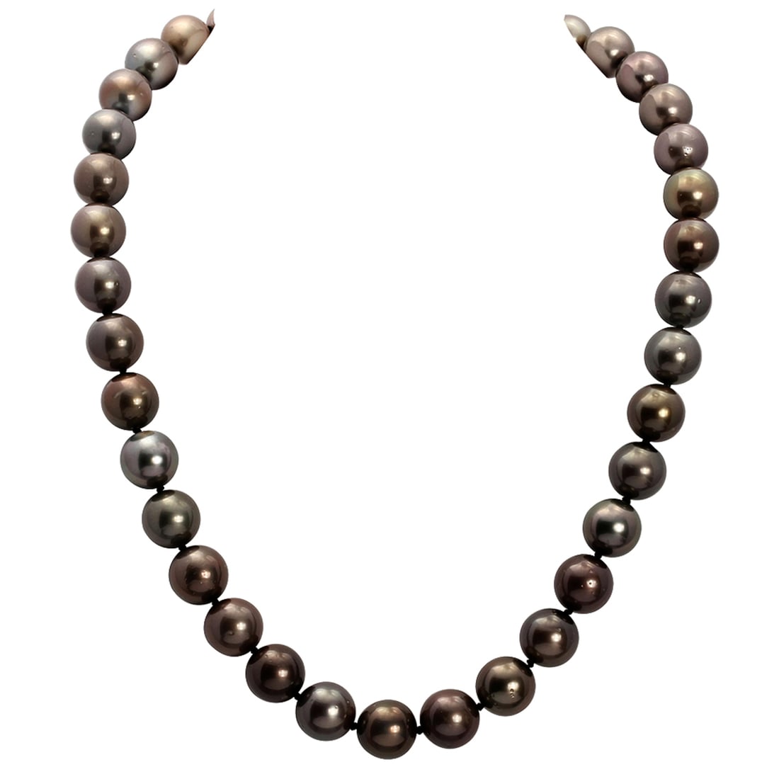 10 - 12mm Natural Black Pearl Necklace (1 of 4)