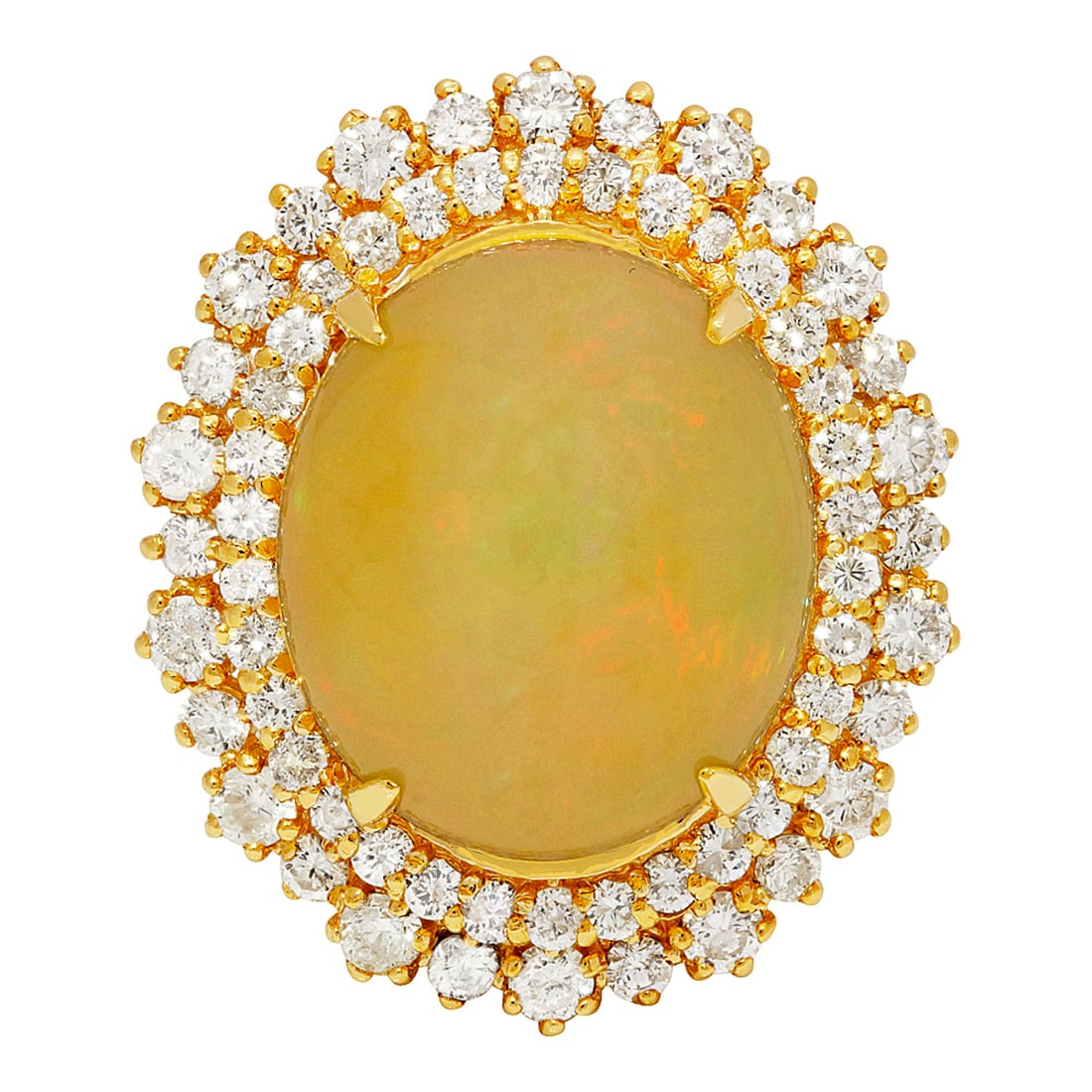 14k Yellow Gold 12.65ct Opal 2.04ct Diamond Ring - 3